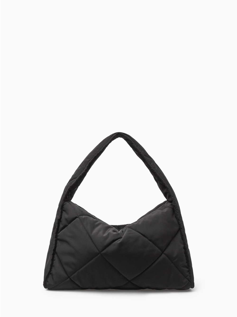 COS Shoulder Bag Black Diamond Quilted